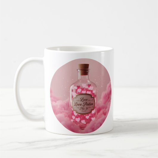 Liebeselixir Nr. 9 – Magischer Valentinstag-Mug De Kaffeetasse (Links)