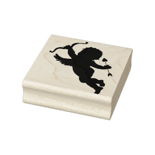 Liebesengel mit Bogen und Pfeil Gummistempel
