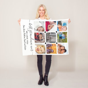 Liebeserinnerung mit 9-Foto-Collage verbunden Fleecedecke
