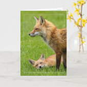 Liebesfüchse Karte (Gelbe Blume)