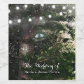 Liebesgeburten + Kiefernwald Night Wedding Custom Weinetikett (Einzelnes Label)