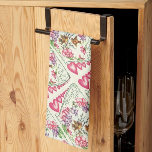 Liebesgeburten Vintag Valentinstag Küchentücher (Drittel gefaltet)