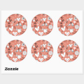 Liebesgeburtmuster Runder Aufkleber (Blatt)