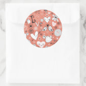 Liebesgeburtmuster Runder Aufkleber (Tasche)