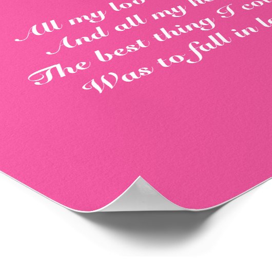 Liebesgedicht Poster (Ecke)