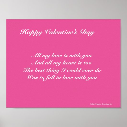 Liebesgedicht Poster (Vorne)