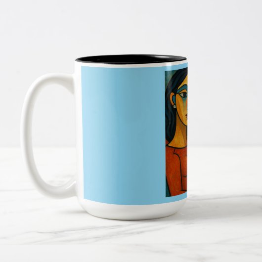 Liebesgeflüster Zweifarbige Tasse (Links)