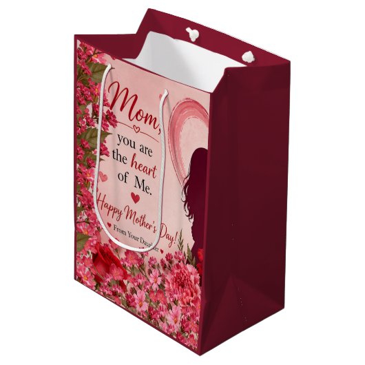 LIEBESGESCHENK FÜR MUTTERTAG  MITTLERE GESCHENKTÜTE (Vorderseite Schrägansicht)