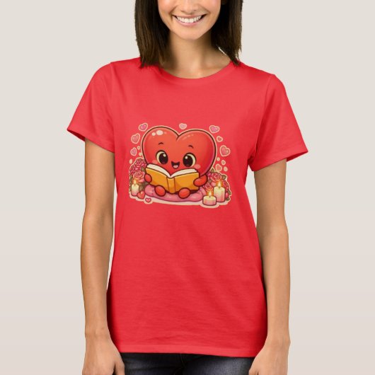Liebesgeschichten beginnen innerhalb des Herzens T-Shirt (Vorderseite)