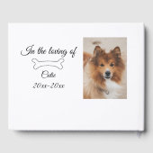 Liebesgeweih-Beerdigung hinzufügen Haustiernamensf Gästebuch (Rückseite)