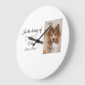 Liebesgeweih-Beerdigung hinzufügen Haustiernamensf Große Wanduhr (Winkel)