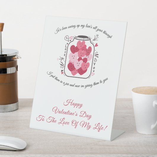 Liebesglas Valentinstag Sockelschild (In SItu)