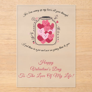 Liebesglas zum Valentinstag Acryleinladungen