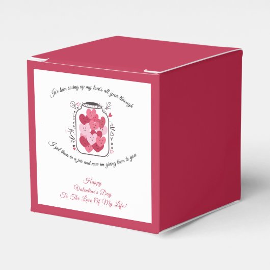 Liebesglas zum Valentinstag Geschenkschachtel (Vorderseite)