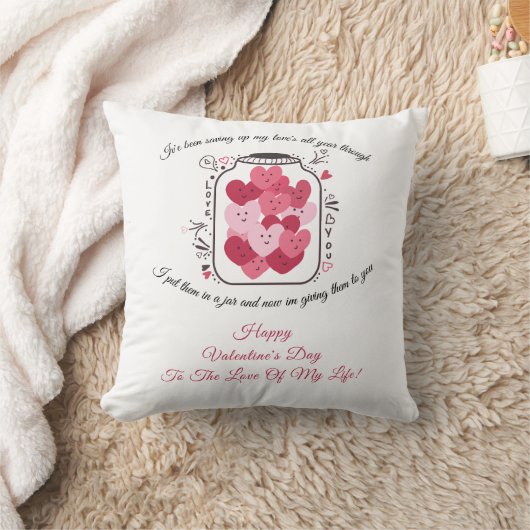 Liebesglas zum Valentinstag Kissen (Decke)