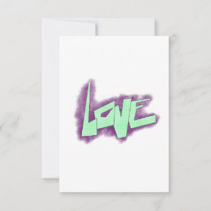 Liebesgraffiti lila grün mint typografie punkte