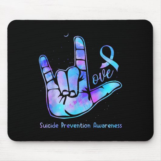 Liebeshandzeichen Selbstmordpräventions-Bewusstsei Mousepad (Vorne)