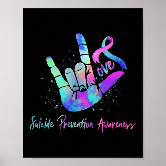 Liebeshandzeichen Selbstmordpräventionsbewusstsein Poster (Vorne)