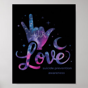 Liebeshandzeichen Selbstmordpräventionsbewusstsein Poster