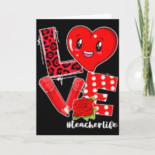 Liebesherz Bleistift Lehrer Leben Valentinstag 202 Karte