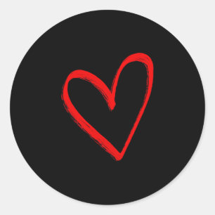 Liebesherz-Grafik - Rotes Herz Valentinstag Runder Aufkleber