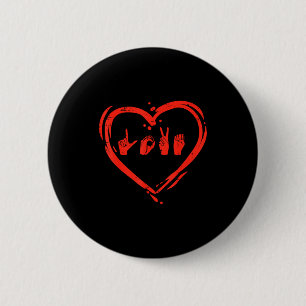 Liebesherz-Handzeichensprache Valentinstag Asl Geh Button