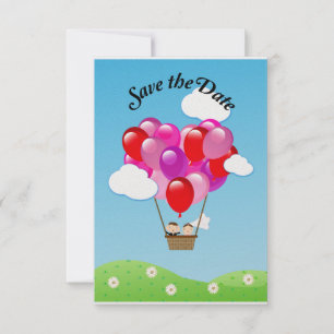 Liebesherz Heißluftballon Hochzeit Termin freihalt Save The Date