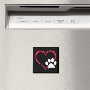 Liebesherz Hundepfote Valentinstag Hunde Liebhaber Magnet