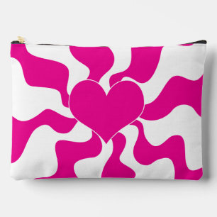 Liebesherz in Magenta und Weiß Zubehörtasche