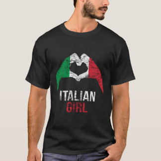 Liebesherz Italien Flagge Stolz Vintage Italienisc T-Shirt