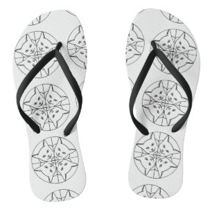 Liebesherz Katzen Kaleidoskop Flipflops Badesandalen