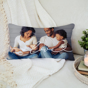 Liebesherz Schrift Foto Weißer Text Lendenkissen