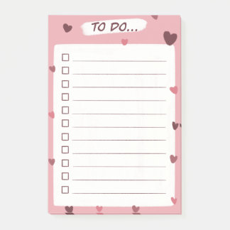 Liebesherz To-Do-Liste Post-it-Notizen Post-it Klebezettel