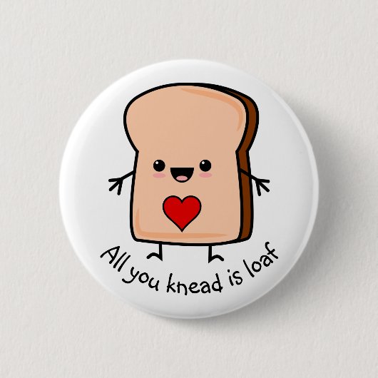 Liebesherz Toastbrot-Taste Button (Vorderseite)