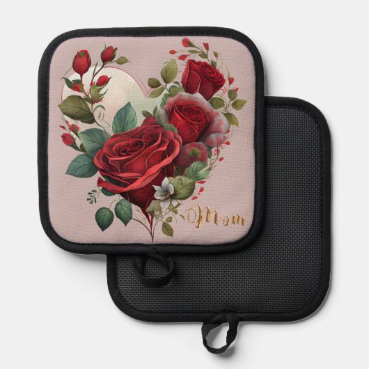 Liebesherz Topflappen (Vorderseite/Rückseite)