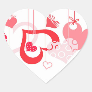Liebesherzen Hängende Valentinsticker Herz-Aufkleber