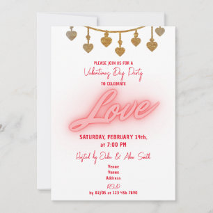 Liebesherzen-Kette Valentinstag-Party Einladung