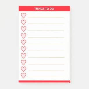 Liebesherzen Personalisierte Dinge zu tun Post-it Klebezettel