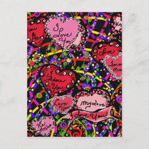 Liebesherzen Postkarte