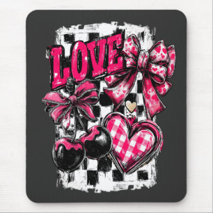 Liebesherzen und Kirschen Valentins-Bogen Mousepad