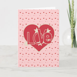 Liebesherzen und Sterne zum Valentinstag Feiertagskarte