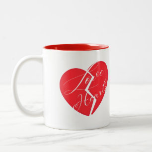 Liebesherzen Valentinstag Zweifarbige Tasse