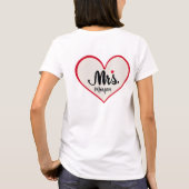 Liebesherzzeichen mit Mrs. Script T-Shirt (Rückseite)