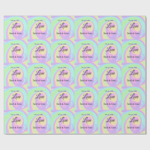 Liebeshochzeitspaar farbenfrohes Bohpattern Geschenkpapier