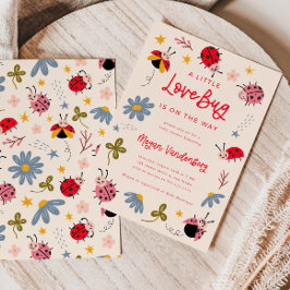 Liebeskäfer-Baby-Party-Einladung | Insekten-Einlad Einladung