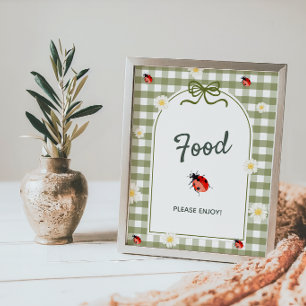 Liebeskäfer-Esszimmertisch-Baby-Shower-Schild Poster