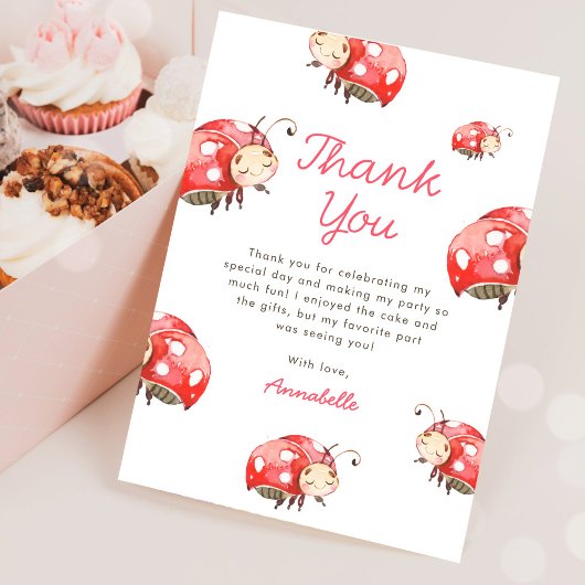 Liebeskäfer-Geburtstagsfeier Dankeschön-Karte Dankeskarte