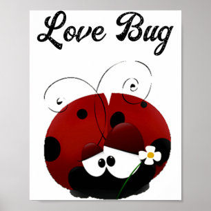 Liebeskäfer Marienkäfer Süße Cartoon Valentinstag  Poster