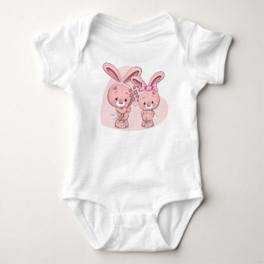 Liebeskaninchen Baby Strampler (Vorderseite)