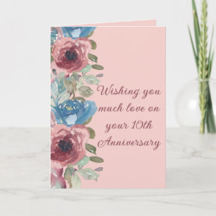 Liebeskarte zum 10. Hochzeitstag für Paare Feiertagskarte